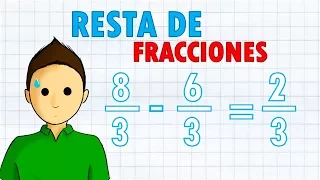 RESTA DE FRACCIONES CON EL MISMO DENOMINADOR Super facil | principiantes