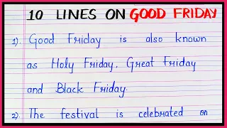10 lines essay on Good Friday in english | Short essay on good friday in english