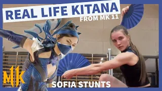 Martial Artist recreates Kitana's moves from MK 11 - Sofia Stunts