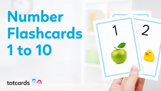 Number flashcards - Numbers flash cards for kids - learn numbers 1-10 - Totcards (4K)