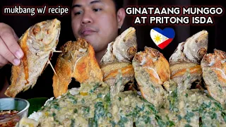 GINATAANG MUNGGO AT PRITONG ISDA | BEST FILIPINO FOOD | MUKBANG WITH RECIPE | MUKBANG PHILIPPINES