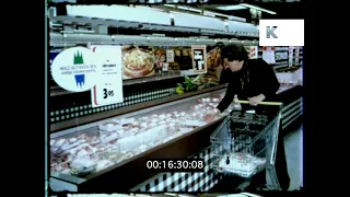 1970s Denmark, Supermarket Shopping, Grocery Shopping, 16mm