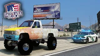 I BUILT A WIDE TOYOTA MUD TRUCK! INSTANTLY PULLED OVER.... - GTA 5 RP