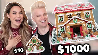 $10 Gingerbread House Vs. $1000 Gingerbread House