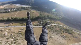 Тройной гейнер со скалы Качи-Кальон / Triple gainer from 140 meters cliff. BASE jump