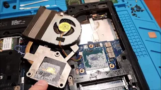 Чистка ноутбука Lenovo после залития  и замена термопасты