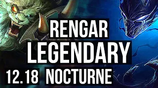 RENGAR vs NOCTURNE (JNG) | 20/1/4, Legendary, 9 solo kills, 1.6M mastery | EUW Master | 12.18