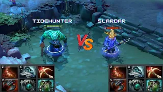 Dota 2 | Tidehunter vs Slardar lvl 30 | [WITH SKILLS + AGHS] | Same Full Items