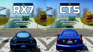 NFS Most Wanted: Mazda RX7 vs Cadillac CTS - Drag Race