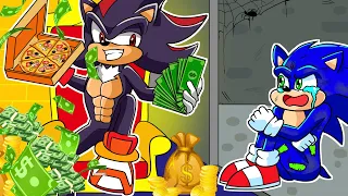 RICH SHADOW vs BROKE SONIC But in HOUSE! Poor Sonic Sad Backstory | Sonic's Official Channel
