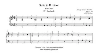 Handel : Sarabande from Suite in D minor, HWV 437