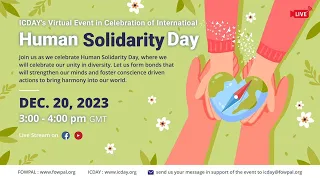 ICDAY's Virtual Event in Celebration of Human Solidarity Day, 12/20/23