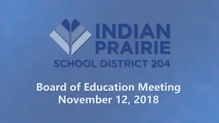 Board of Education Meeting: 11/12/2018