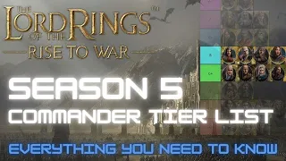 Season 5 LOTR: Rise to War good side commanders tier list