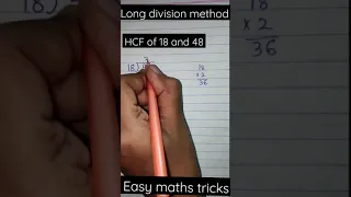 #shorts | HCF of 2 numbers by long division method |