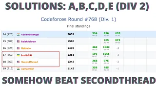 Codeforces Round 768 Div2/Div1 Solutions | Problems A to E