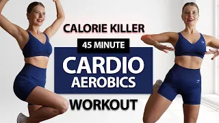 45 MIN ALL STANDING CARDIO AEROBICS WORKOUT- FULL BODY FAT SIZZLER AEROBICS FOR WEIGHT LOSS