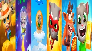 TALKING TOM HERO DASH VS CRASH BANDICOOT VS Tom Farts VS Talking Tom Gold Run Talking Tom Jump Up