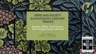 Book Launch - State, Society and Revolution in Eighteenth-Century France