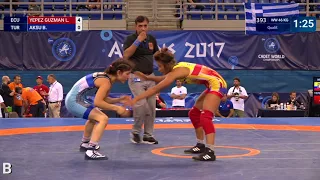 Qual. WW - 46 kg: L. YEPEZ GUZMAN (ECU) df. B. AKSU (TUR) by VSU, 10-0