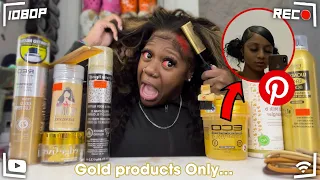 Doing a Pinterest inspired Hair style only using GOLD products