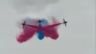 The Red Arrows second display at Wales National Airshow 2023 in Cloudy & Windy Conditions, 4K