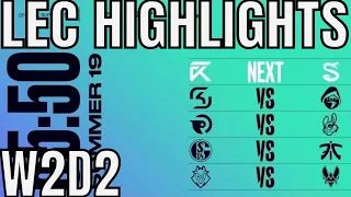 LEC Highlights ALL GAMES Week 2 Day 2 Summer 2019 League of Legends EULCS