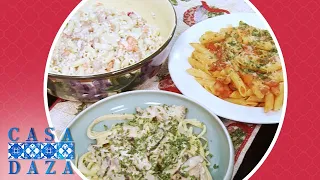 Sandy Daza’s Amatriciana, Chicken and Mushroom Alfredo Pasta, and Spam Macaroni Salad | Casa Daza