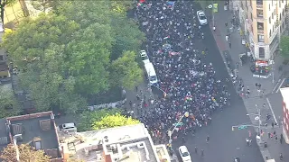 Protest that started in Foley Square now on the move in Lower Manhattan