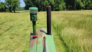 John Deere 720 Two-Cylinder Mowing Hay Of Course I would Get Stuck!