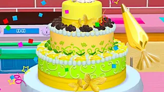 Fun 3D Cake Cooking Game My Bakery Empire Color, Decorate & Serve Cakes  - Pretty Yellow Cake