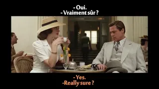 FRENCH LESSON - learn french with movies ( french + english subtitles ) Allied part1