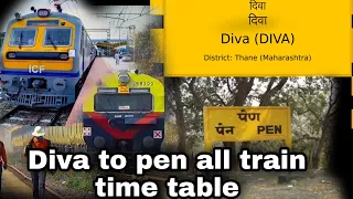 Diva to pen all train time table from Diva to pen | all train information  | JC junction