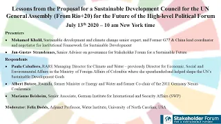 Future of the HLPF: Lessons from the Proposal for a Sustainable Development Council for the UN GA