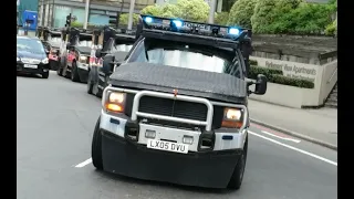 [SUPER RARE!] Met police 5X ARMOURED SWAT Jankel Trucks CONVOY Responding UK Police lights