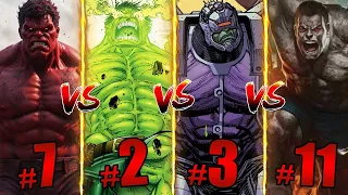 Who's the Most Powerful Hulk in Marvel? | Ranking Every Hulk From Weakest to Strongest!