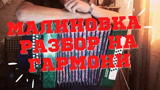 Малиновка | разбор на гармони | С ЦИФРАМИ