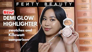 Fenty Beauty DEMI GLOW Highlighters | Swatches and Killawatt Comparison