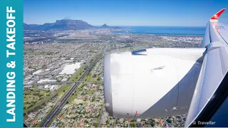 Landing at Cape Town International Airport in Cape Town, South Africa -Turkish Airlines Airbus A350