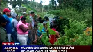 Autoridades continúan búsqueda de niña arrastrada por una cañada en Cotuí