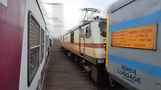 Super Aggressive Train Race ! Kandari Superfast Express vs. Local Train || Indian Railways