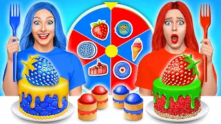 Rot Vs Blau Farb Challenge #1 | Nur 1 Farbe essen für 24 Stunden auf Multi DO Fun Challenge