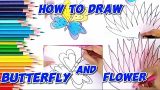 How To Draw A Monarch Butterfly |How To Draw Spring Buddies (tulip and butterfly) #drawwihwanu