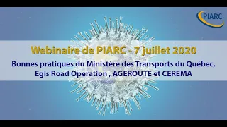 PIARC & COVID-19 - Séance de discussion en ligne - 07 juillet 2020