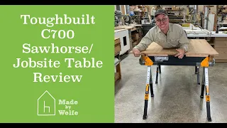 TOUGHBUILT C700 SAWHORSE REVIEW:  a great folding sawhorse at a reasonable price.