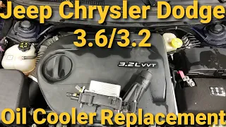 3.2 3.6 Pentastar Jeep Cherokee Oil Cooler Replacement How To Oil Leak Fix Dodge Chrysler