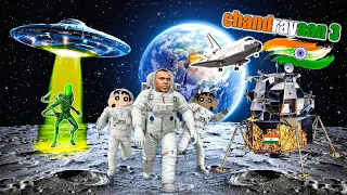 Franklin and Shinchan & BlackChain Going Chandrayaan 3 Space For Save Indian in GTA 5 !(Part 2)