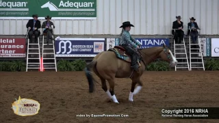 Dunitwithasmokingun ridden by Becca K Schaffhauser  - 2016 NRHA Futurity (Short Stirrup)