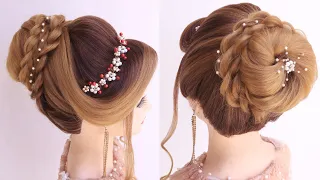 High bun hairstyle for bridal l Kashee's hairstyles tutorial l wedding hairstyles l reception look