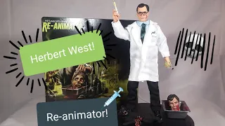 NECA 8 inch retro cloth Re-animator Dr Herbert West figure unboxing and review